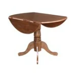 Dining Essentials - Round Drop Leaf Pedestal Table in Bourbon Oak - Image 8