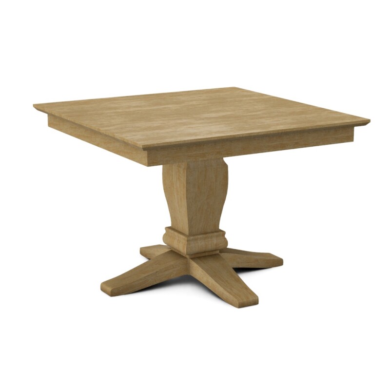 Build Your Own Pedestal Table w/42" Square Top w. Reverse Bevel Edge