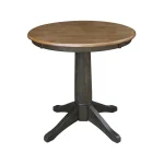 Dining Essentials - 30'' Round Table Top w/ 30" H Transitional Pedestal in Hickory/Coal