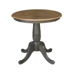 Dining Essentials - 30'' Round Table Top w/30"H Traditional Pedestal in Hickory/Coal