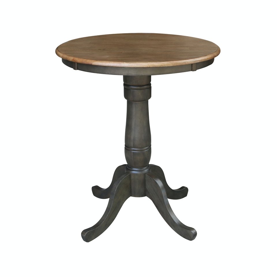 Dining Essentials - 30'' Round Table Top w/36"H Traditional Pedestal w/Extension in Hickory/Coal
