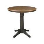 Dining Essentials - 36'' Round Table Top w/36"H Transitional Pedestal w/ Extension in Hickory / Coal