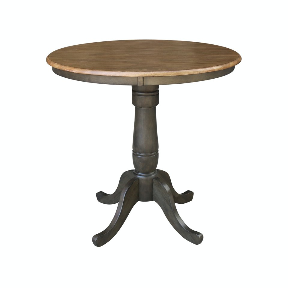 Dining Essentials - 36'' Round Table Top w/36"H Traditional Pedestal w/Extension in Hickory / Coal