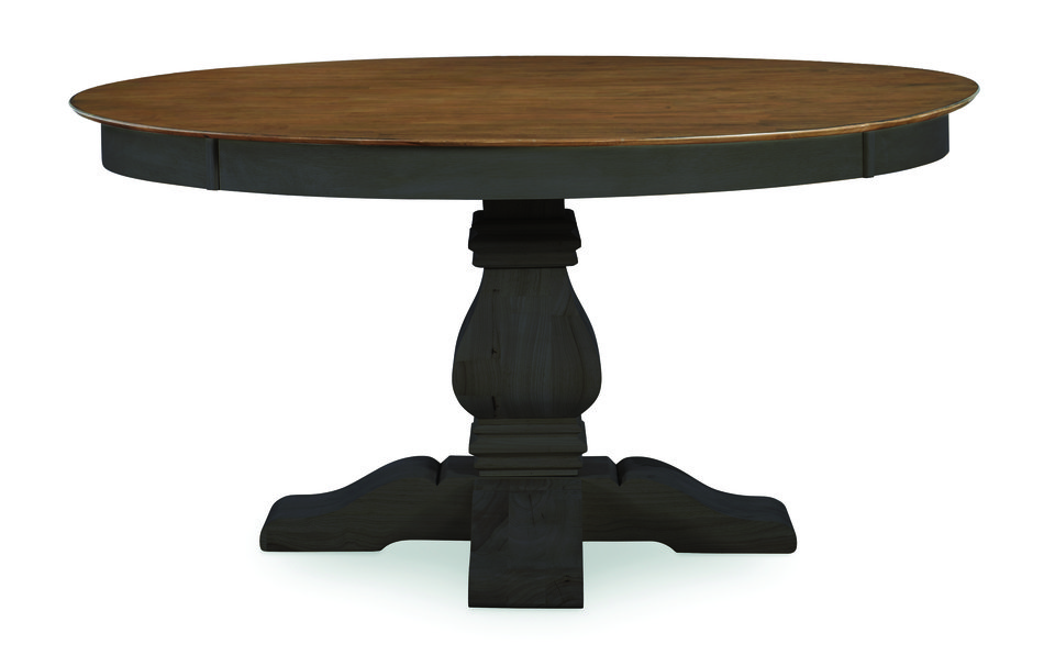 T4552T-105701433 Vista Collection 52" Solid Round Table Top w/Banks Pedestal Base in Hickory and Coal - T45-52T - Image 1