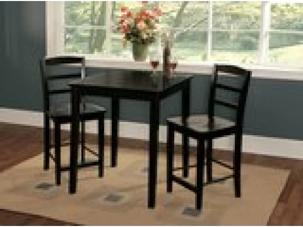 Dining Essentials - 30'' Square Table w/ 30''H Shaker Legs in Black - T46-3030T - Image 5