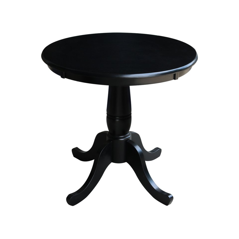 Dining Essentials - 30'' Round Table Top w/30"H Traditional Pedestal in Black