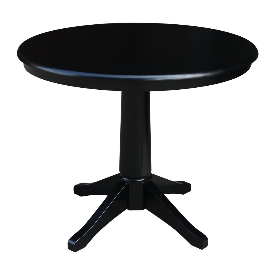 Dining Essentials - 36'' Round Table Top w/30"H Transitional Pedestal in Black