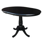 Dining Essentials - 36" Extension Table Top w/30"H Traditional Pedestal in Black