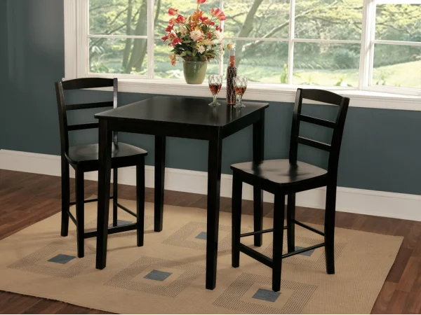 Dining Essentials - 30'' Square Table w/ 36''H Shaker Legs in Black - T46-36S - Image 3