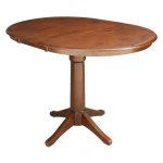 Dining Essentials - 36" Extension Table Top w/36"H Transitional Pedestal w/Extension in Espresso