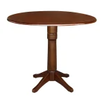 Dining Essentials - 42" Drop Leaf Table Top w/36" Transitional Pedestal w/Extension in Espresso