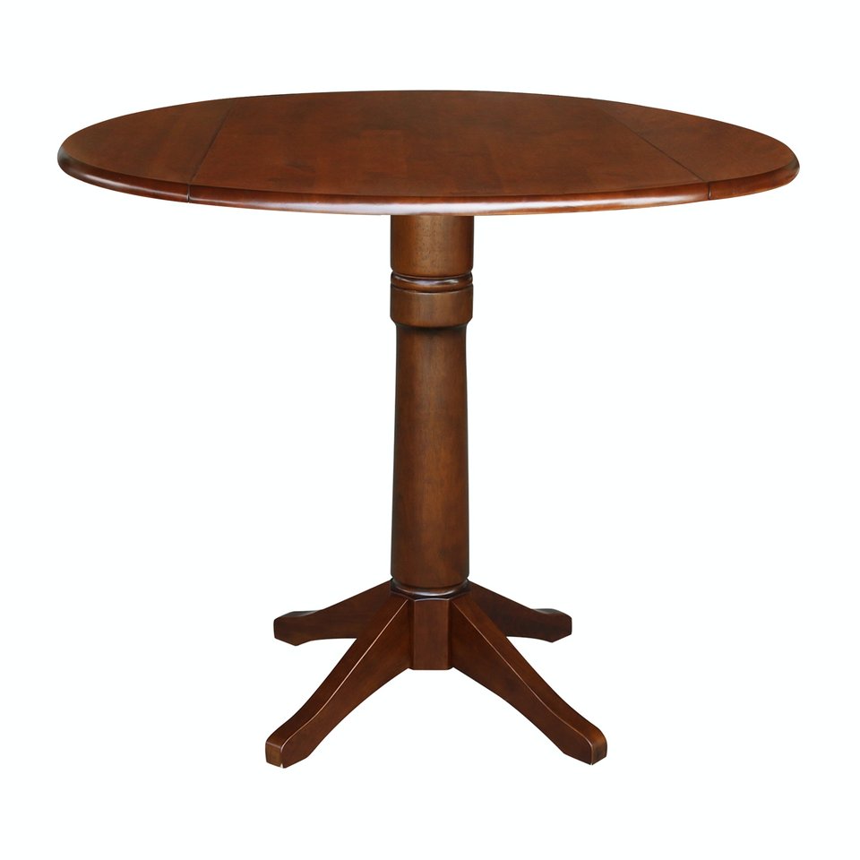 Dining Essentials - 42" Drop Leaf Table Top w/36" Transitional Pedestal w/Extension in Espresso