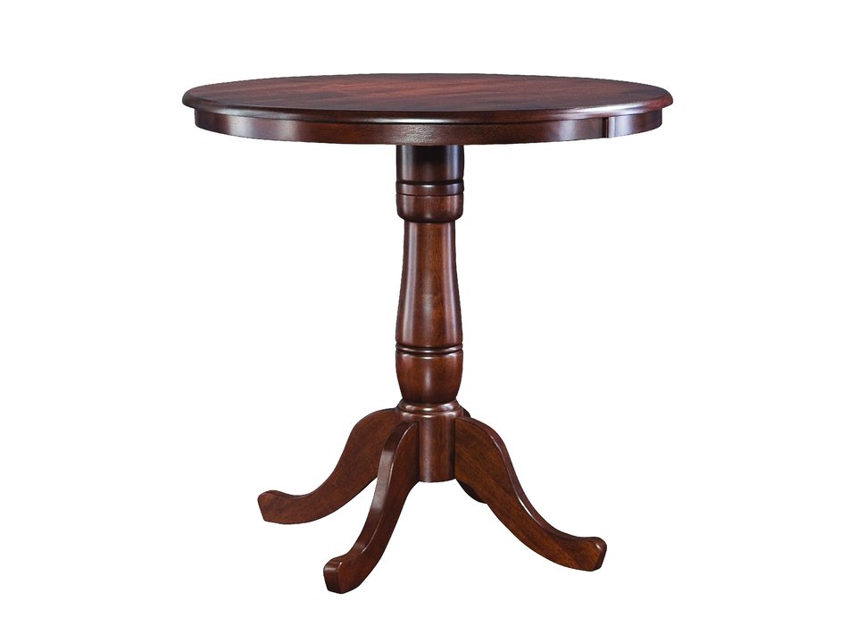 Dining Essentials - 36''Round Table Top w/36"H Traditional Pedestal w/Extension in Espresso - T58-6B