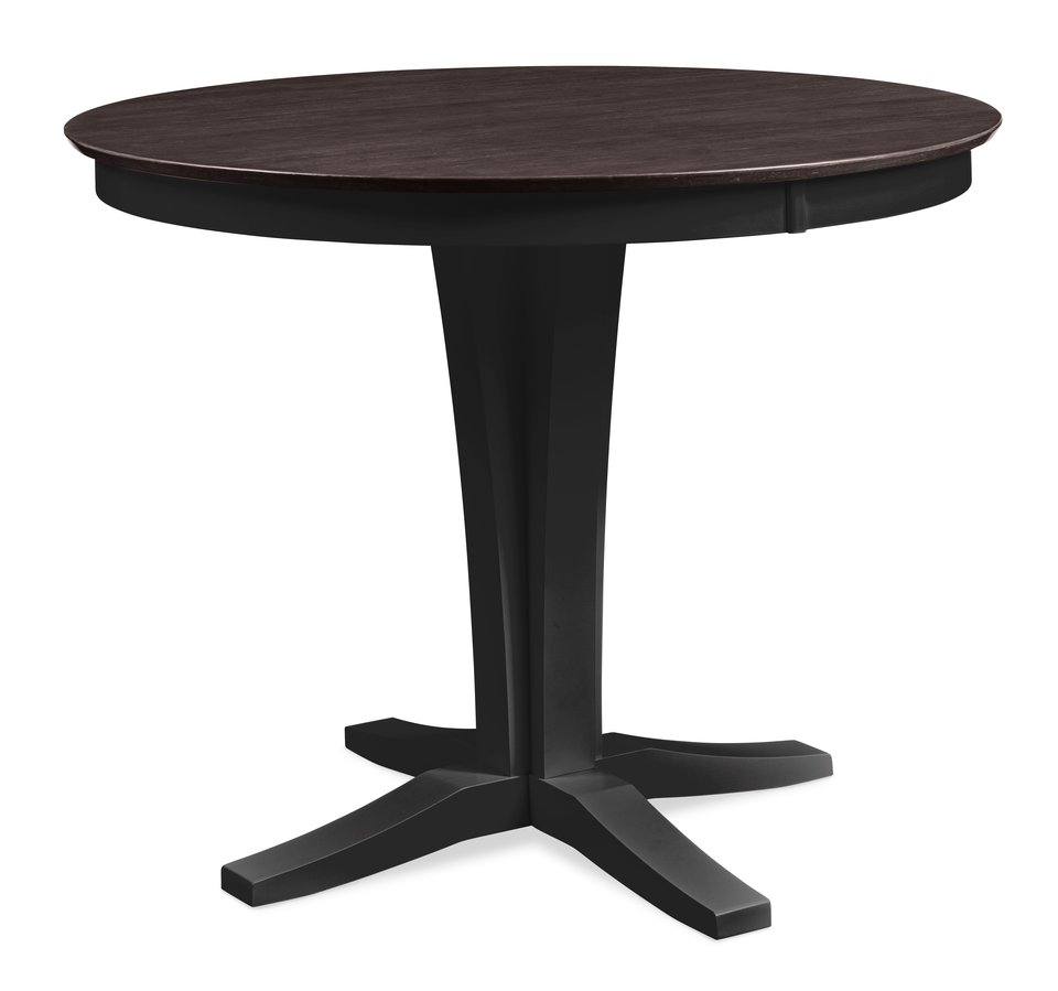 Cosmopolitan Collection - 48" Sienna Round Solid Top w/ 36" Verona Pedestal in Coal and Black - T75-148RT