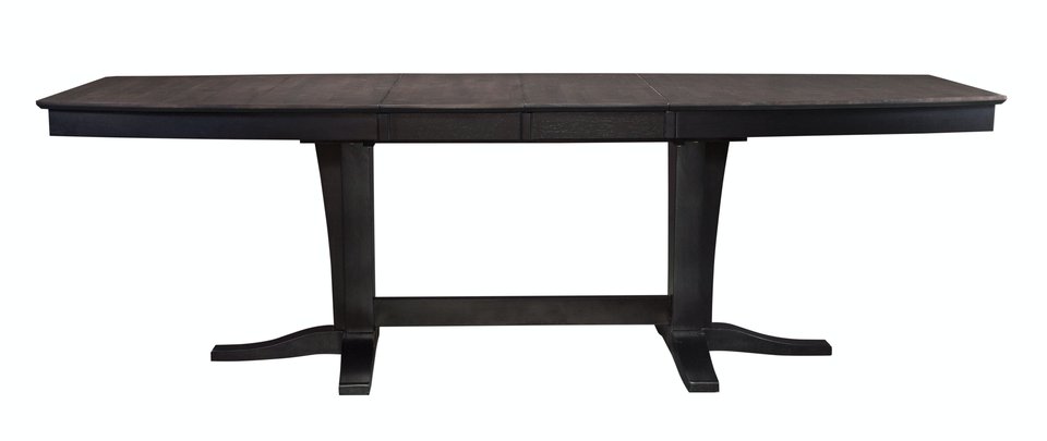 Cosmopolitan Collection - Extension Table and Double Pedestal Base in Coal & Black - T75-4096XXT