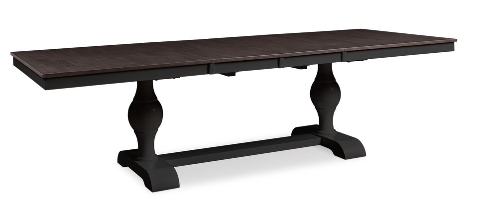 Cosmopolitan Collection - Dbl Leaf Tabletop w/ Grandeur Base in Coal and Black - T75-42110XXA
