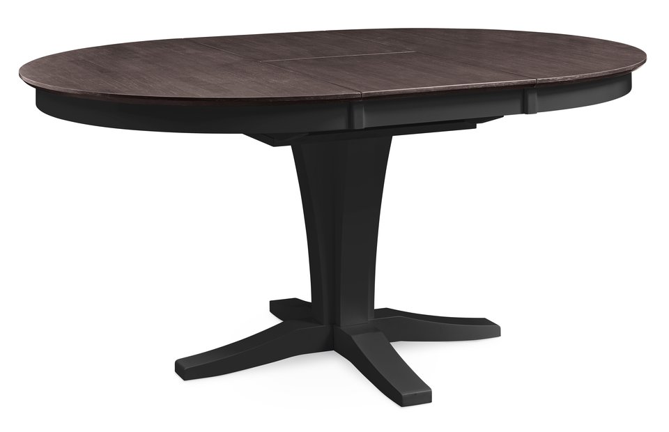 Cosmopolitan Collection - 48" x 66" Ext Top w/30"H Verona Pedestal in Coal and Black - T75-4866XBT
