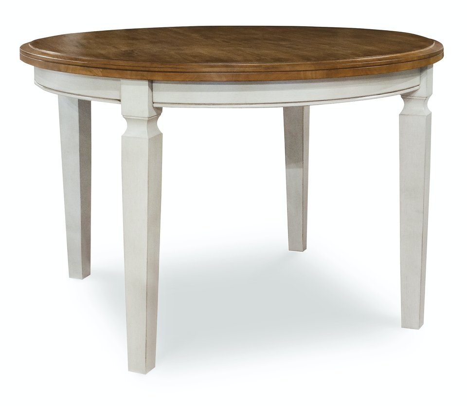 Vista Collection Solid Round Top Table in Hickory & Shell