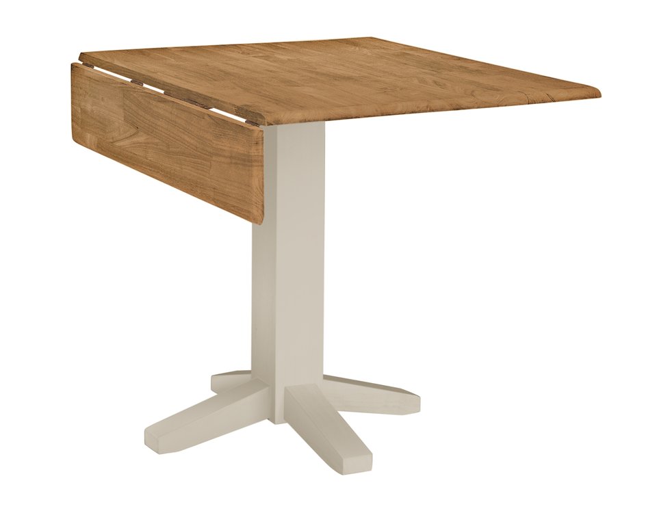 Dining Essentials - 36" Square Dropleaf Table in Hickory and Shell