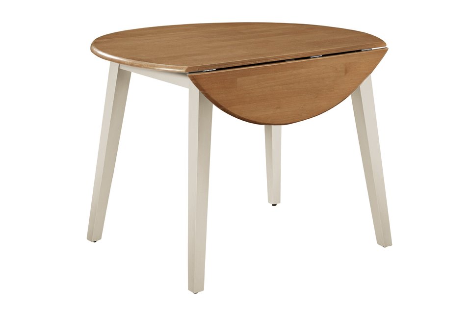 Dining Essentials - 42" Dropleaf Leg Table in Hickory and Shell