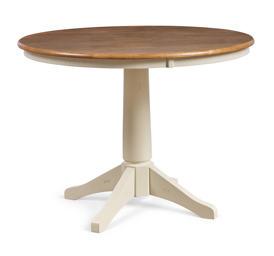 Dining Essentials - 42" Round Solid Top w/ 30"H Transitional Pedestal in Hickory and Shell - T79-42RT