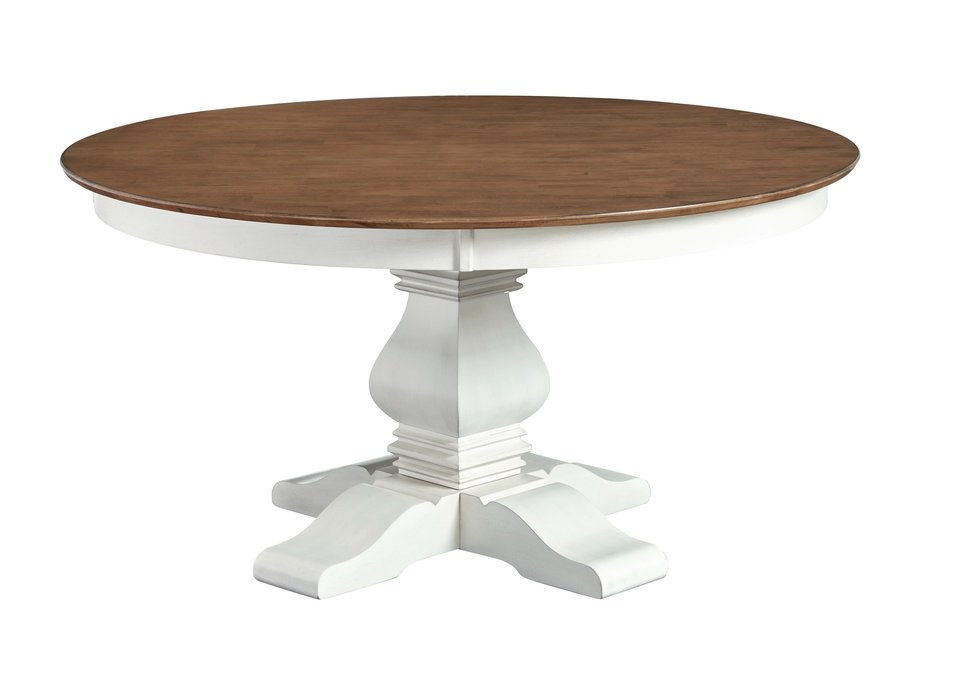 T7960RT-105701442 Vista Collection 60'' Round Table Tp w/Banks Pedestal Base in Hickory and Shell - T79-60RT - Image 1