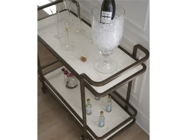 Modern Aged Gold Bar Cart - Image 3