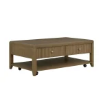 Reed Rectangular Coffee Table with Casters