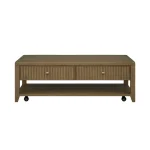 Reed Rectangular Coffee Table with Casters - Image 4