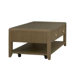 Reed Rectangular Coffee Table with Casters - Image 5