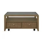 Reed Square Coffee Table with Casters - Image 3