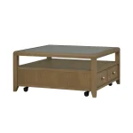 Reed Square Coffee Table with Casters - Image 4