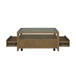 Reed Square Coffee Table with Casters - Image 7