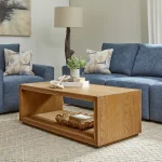 Waterfall Brown Rectangular Coffee Table with Casters - Image 3