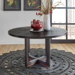 Waterfall Black Round Dining Table - Image 3