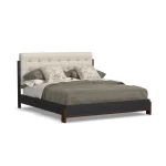 Waterfall Black Queen Upholstered Bed