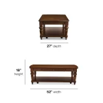 Bellevue Rectangular Coffee Table with Casters - Image 6