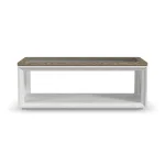 Melody White Rectangular Coffee Table with Casters - Image 4