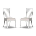 Melody White Fabric Pair of Upholstered Dining Chairs