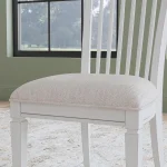Melody White Fabric Pair of Upholstered Dining Chairs - Image 6
