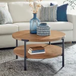 Millwork Brown Round Coffee Table - Image 3