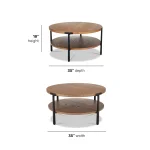 Millwork Brown Round Coffee Table - Image 5