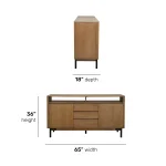 Millwork Brown Sideboard - Image 6