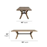 Millwork Brown Rectangular Dining Table - Image 6