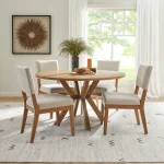 Millwork Brown Round Dining Table - Image 9