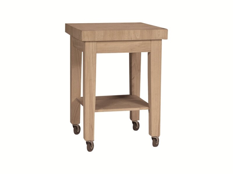 Castored Kitchen Work Center w/ Real Butcher Top