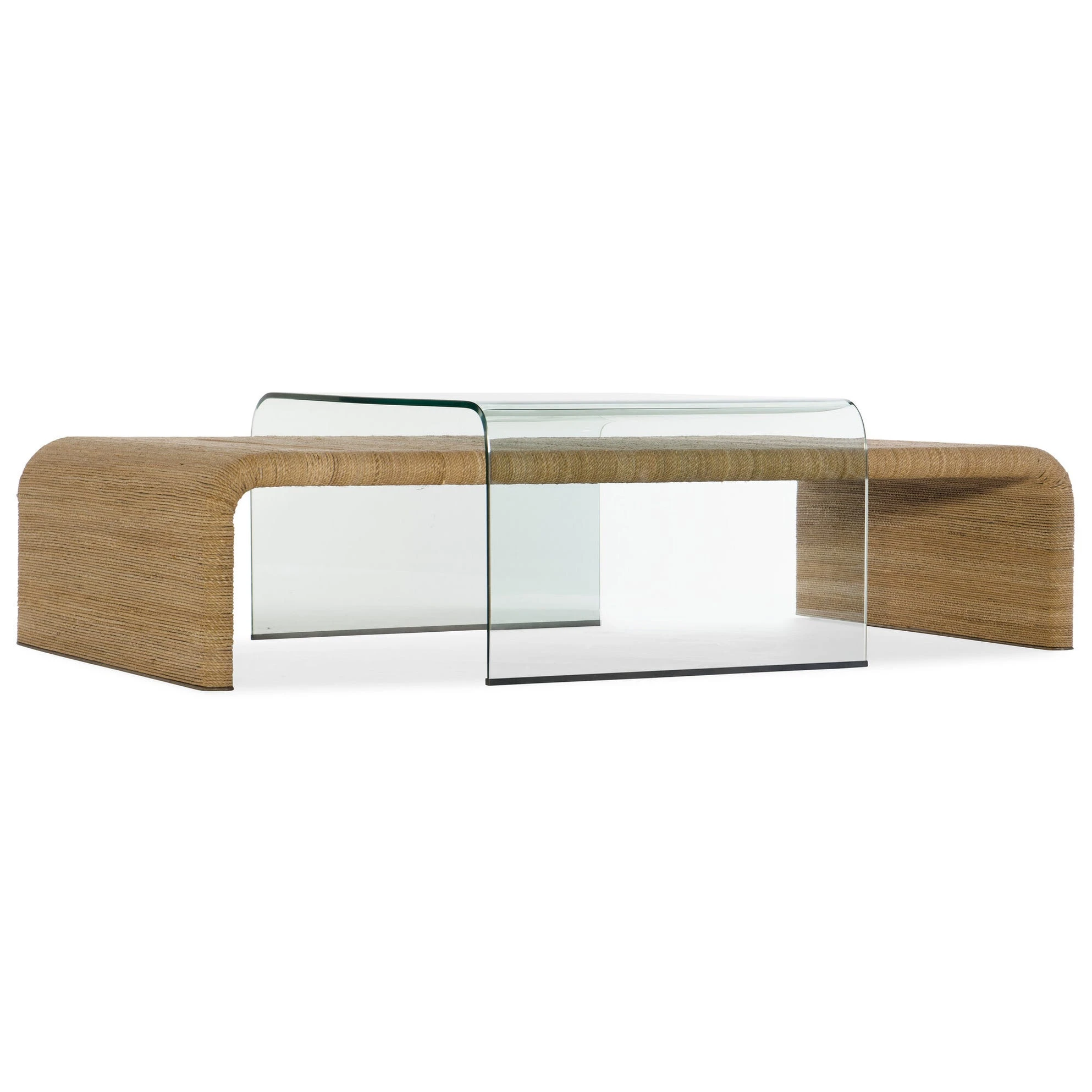 16728021080-106316200 Amani Rope and Glass Cocktail Table - Image 1