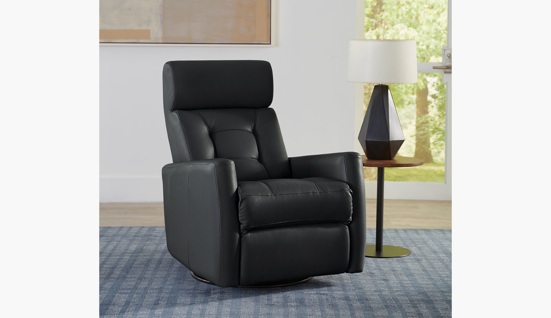 4340138-106030197 Baltic Power Swivel Gliding Recliner with Power Headrest - Image 1