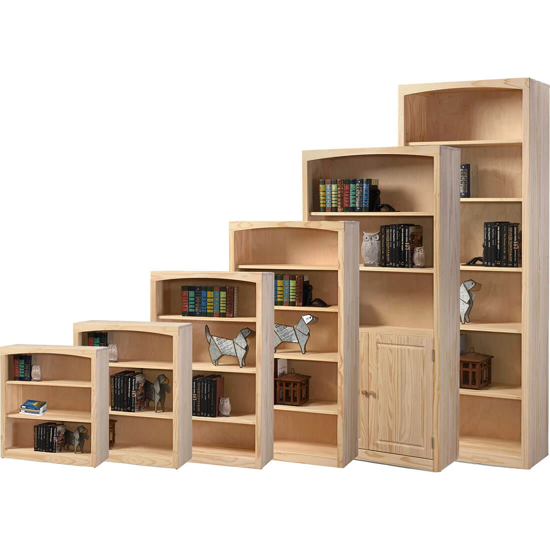 Pine Bookcases Pine Bookcase 48 x 84 - Doors - 4884D