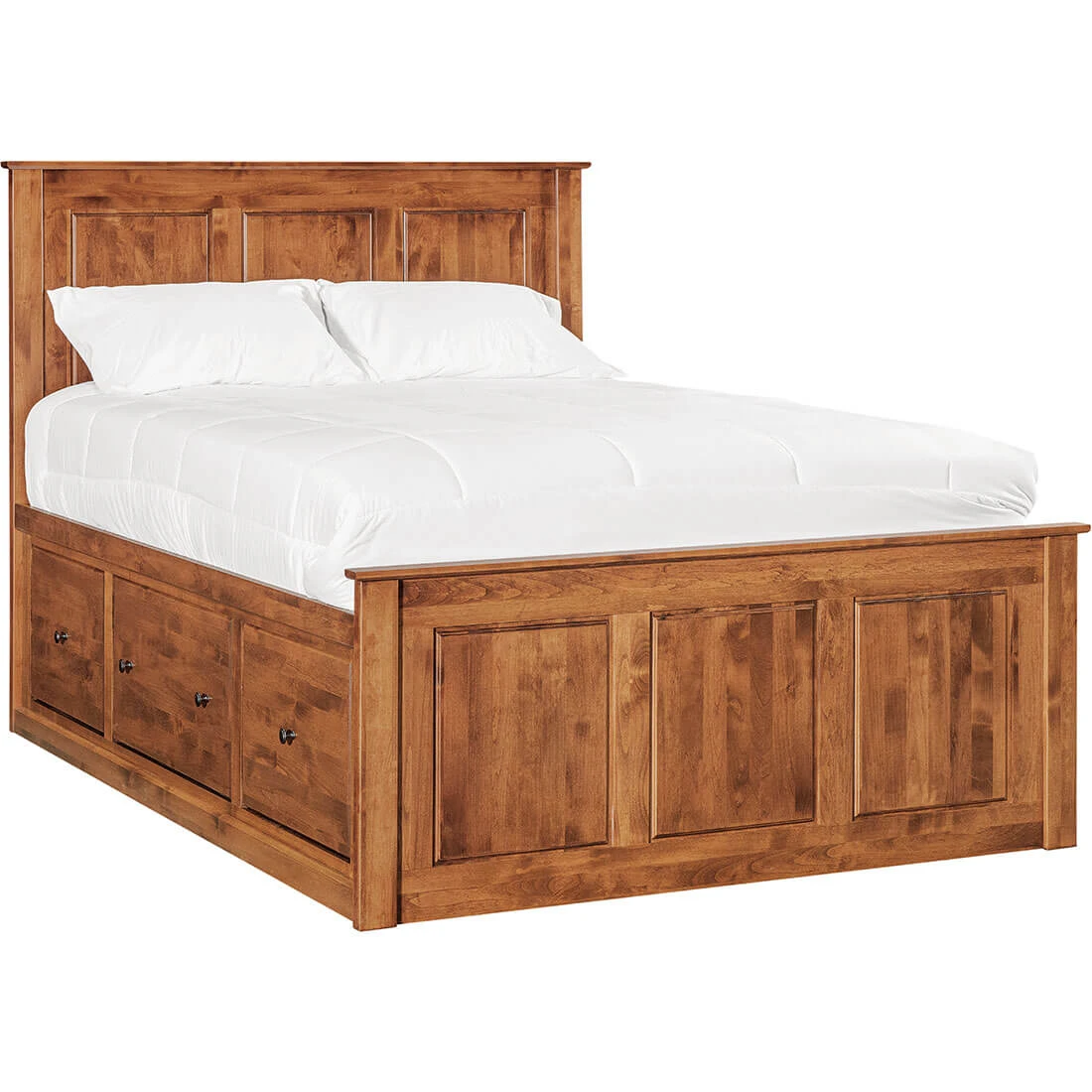 Shaker Chest Bed Shaker Queen Chest Bed - Tall 6 Drawer / 3 Drawer Pedestal & Raised Panel HB / FB - 60320